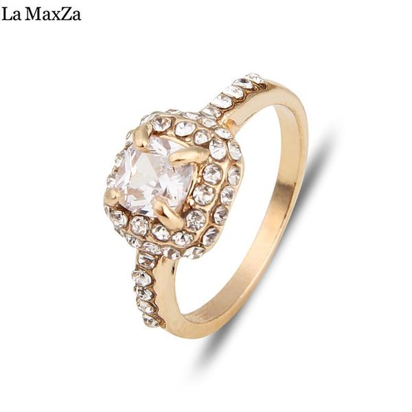 

wedding rings classic alloy for women fashion charm square flash zircon crystal finger ring jewelry accessories party daily gift, Slivery;golden