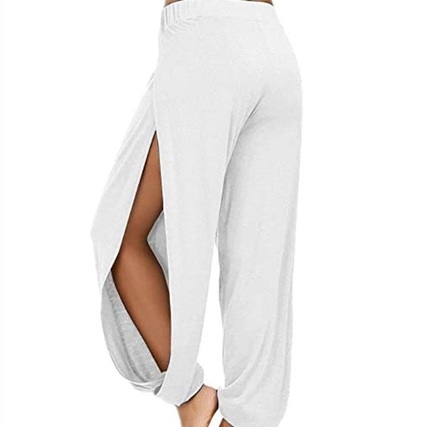 

yoga outfit special breathable women's high slit loose trouser legs elasticated home casual harem pants rumba