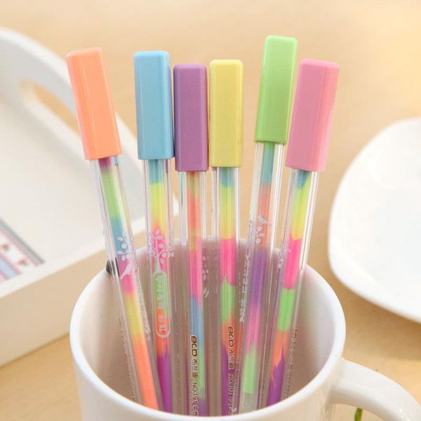 

gel pens 72 pcs/lot rainbow color marker pen for black paper card 0.8mm ballpoint scrapbook stationery school supplies
