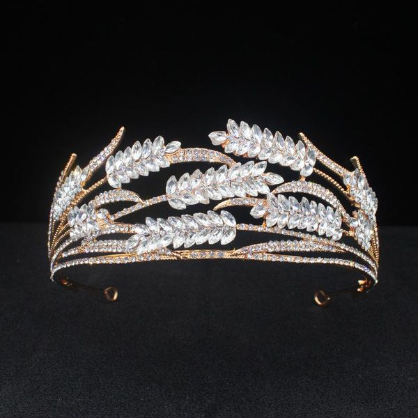 

hair clips & barrettes crystal bridal tiara crown for women girl wedding jewelry accessories rhinestone diadem pageant prom headbands, Golden;silver
