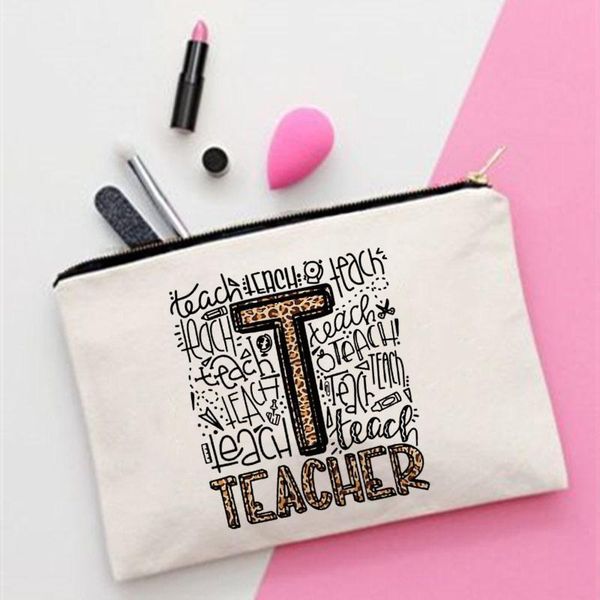 

cosmetic bags & cases women teach personality printed make up bag fashion cosmetics organizer for travel colorful storage lady