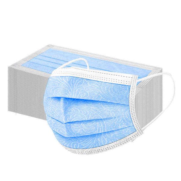 

2021 disposable pattern printing mask three-layer non-woven melt blown cloth anti-dust masks fnjp