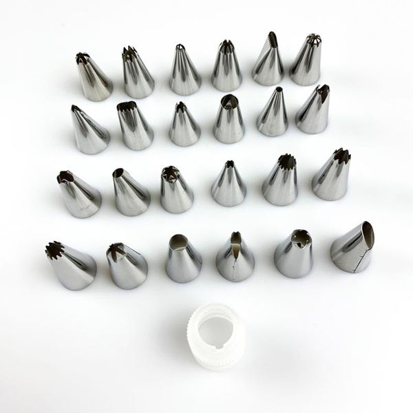 

baking & pastry tools 27pcs stainless steel cake decorating tip pipping nozzles russian nozzle tips for confectionery decor tool