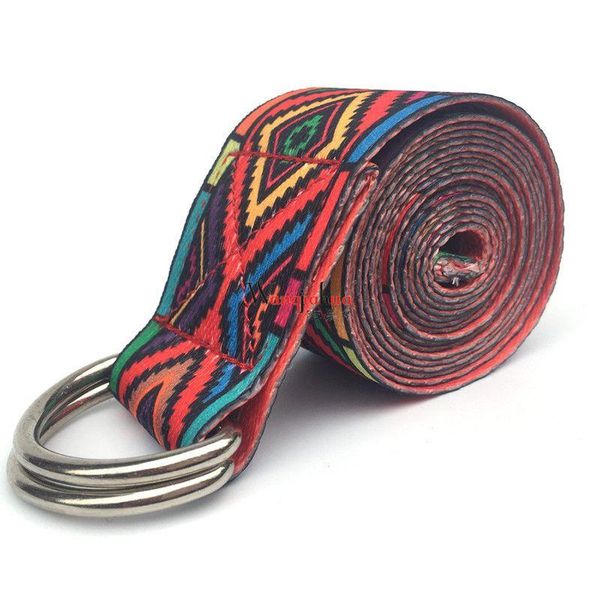 

resistance bands women men colored pattern stretch belt lacing iyengar yoga wall hanging rope tension assisted stretching