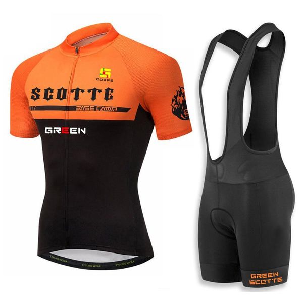 

racing sets 2021 gs scotte short sleeve cycling jersey bike clothing men's summer ropa ciclismo breathable bicycle clothes sportswear, Black;blue