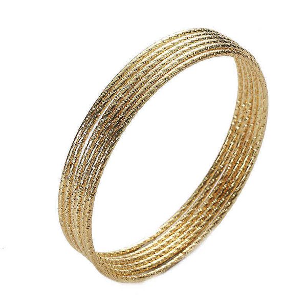 

6pc/set fashion gold silver plated bangles bracelets for women 68mm big circle wire indian bangle jewelry party gifts wholesale, Golden;silver