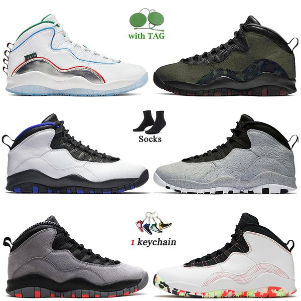 

10s men high og basketball shoes osff jumpman 10 mens trainers wings woodland camo orlando cement cement ember glow seattle tinker racer blu