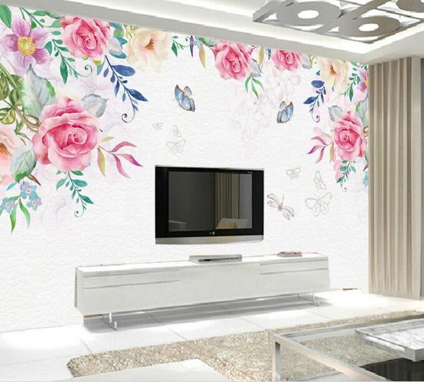 

wallpapers cjsir 3d custom po wallpaper wall murals stickers hand-painted rose tv backdrop papel de parede para quarto paper