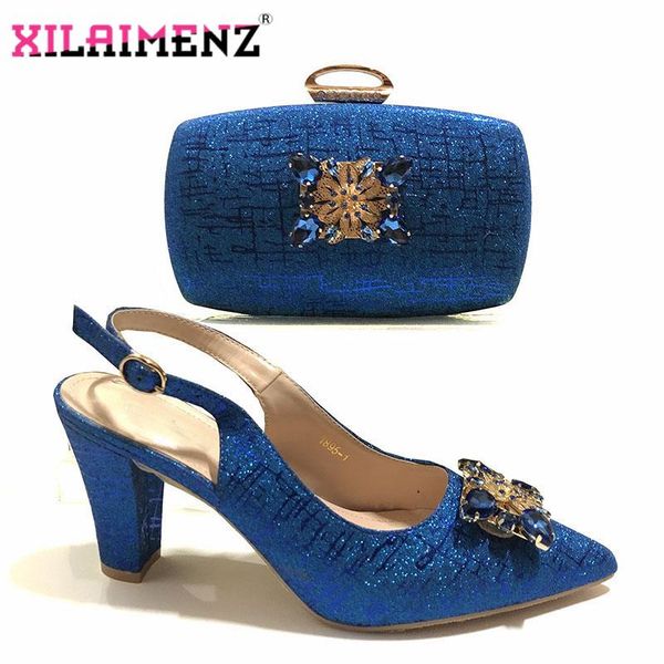 

dress shoes sweet 2021 special design women and bag to match italian style ladies party matching in royal blue color, Black
