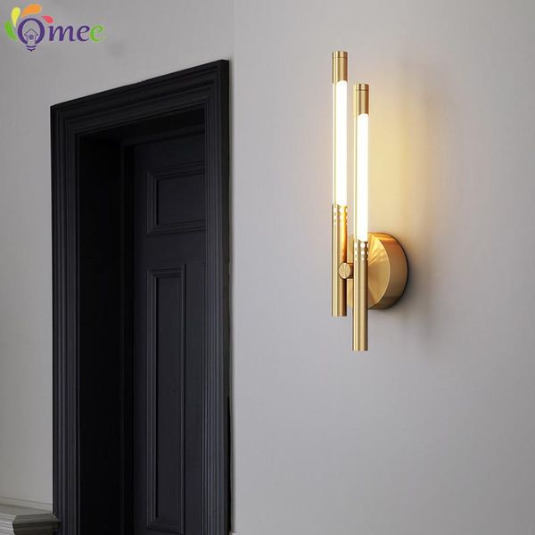 

wall lamp long tube modern bedroom living room stairway up and down lighting sofa background minimalist decoration fixtures