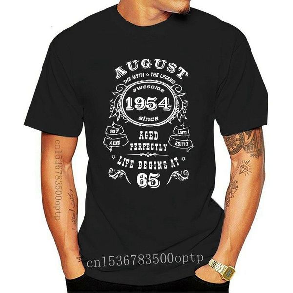 

august 1954 65th birthday gift idea t shirt in 65 years of being awesome legends were men's t-shirts, White;black