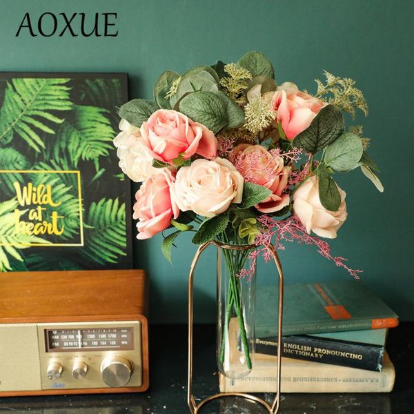 

artificial fake flowers michaela rose hydrangea bouquet holidays home living room garden decoration wedding simulation decorative & wreaths