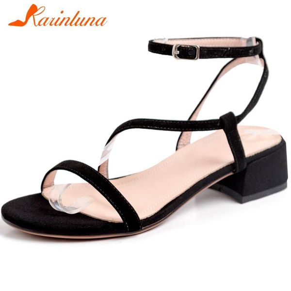 

dress shoes karin female office casual handmade sandals solid thin belt high heels women genuine leather, Black