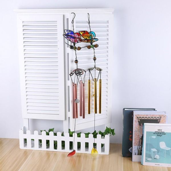 

decorative objects & figurines aluminum tube wind chime 3d stained glass butterfly pendant jewelry home room courtyard garden decoration