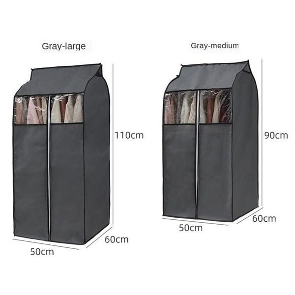 

storage bags dress hanging dustproof bag closet protector zipper non-woven wardrobe