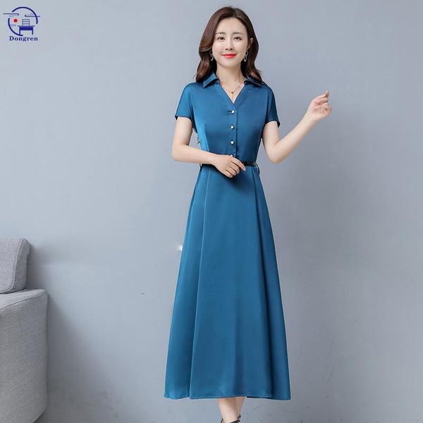 

casual dresses women summer women's v-neck loose short sleeve fashion belted dress sundress robe bandage, Black;gray