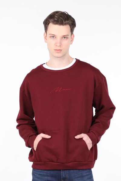 

mens burgundy raised crew neck sweatshirt men's hoodies & sweatshirts, Black