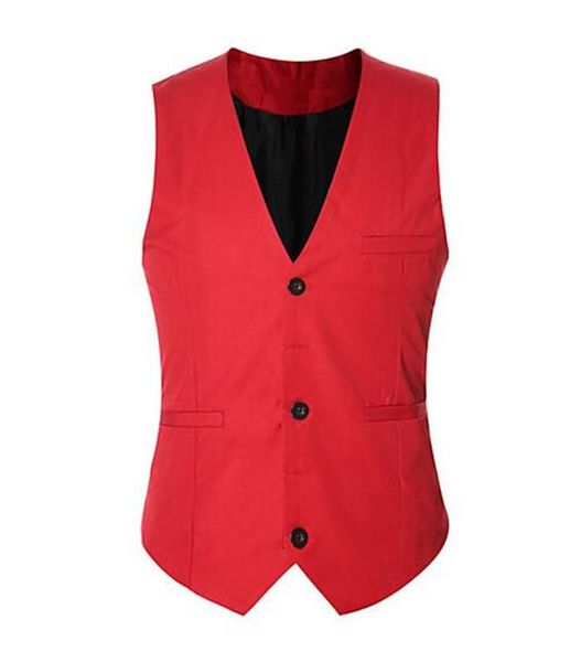 

men's vests wedding dress waistcoat red daily regular vest, solid colored v neck sleeveless slim fit business vest, Black;white