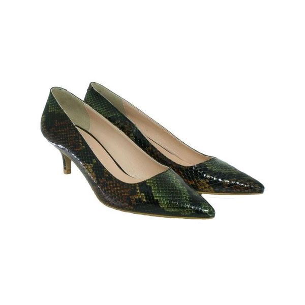 

dress shoes genuine leather, brown, snake print, high heels, handmade, women shoes, pomps, suare, Black