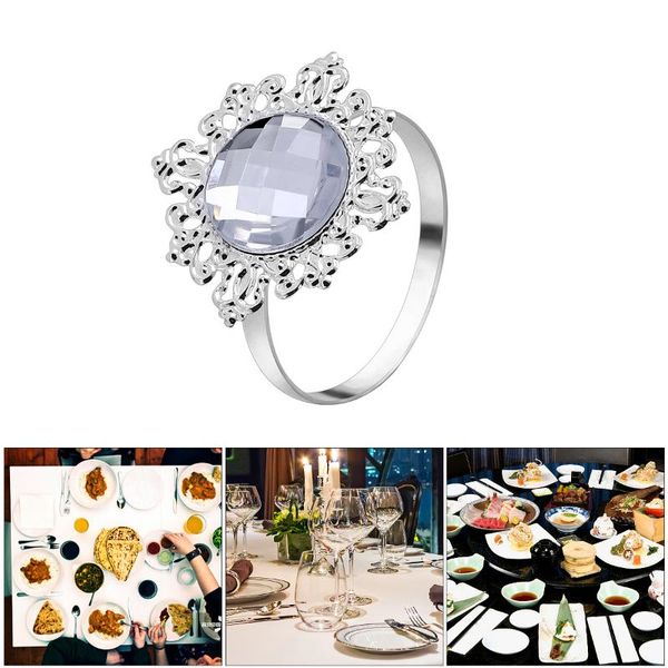 

12pcs acrylic napkin rings holders wedding banquet dinner decoration (rosy)