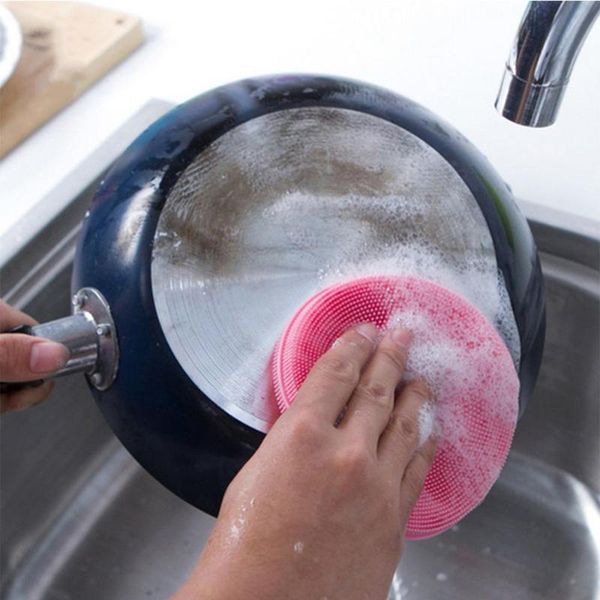

cleaning cloths silicone dish bowl brush multifunction scouring pad pot pan wash brushes kitchen cleaner washing tool