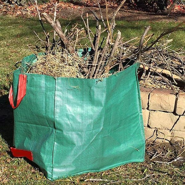 

storage bags large capacity garden leaf bag reusable sack trash can foldable garbage waste collection container bag#g30