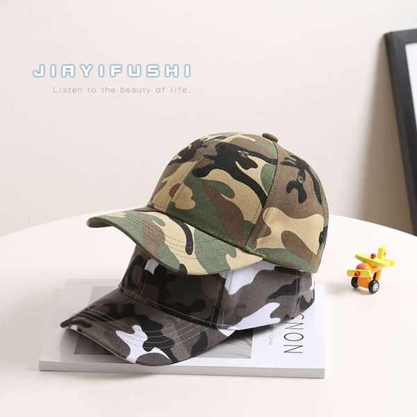 

children's camouflage cap outdoor sports leisure baseball tide boys and girls sunscreen sun hat students, Yellow