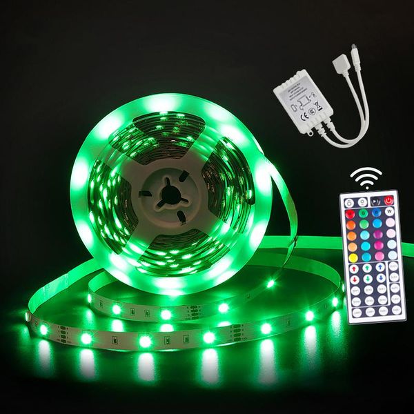 

strips led strip lighting smd 12v rgb tape non waterproof flexible light+44key controller+12v power adapter