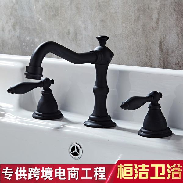 

bathroom sink faucets three-piece basin faucet and cold single hole kitchen black bronze mixer lb-8