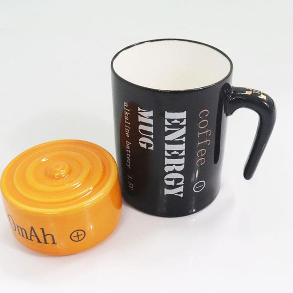 

mugs creative battery ceramic mug 300ml milk beer home office coffee cup