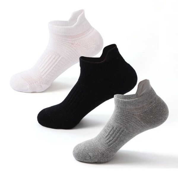 

men's socks men sports boat breathable comfortable fitness running towel bottom outdoor professional short tube, Black