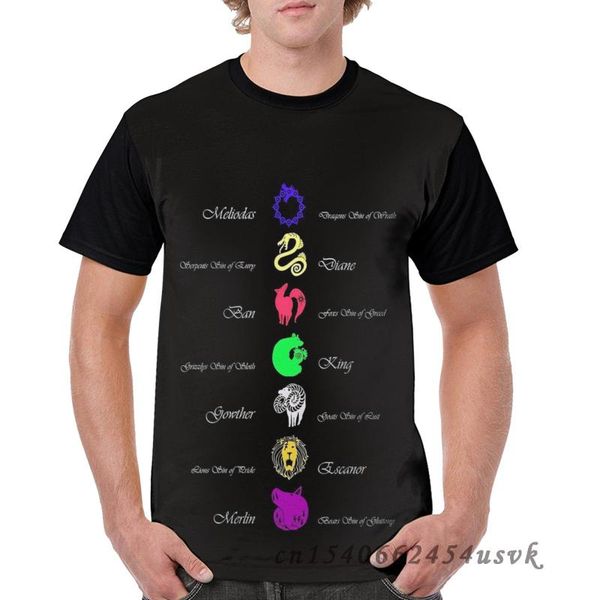 

men's t-shirts funny family matching clothes seven deadly sins men tshirt all over print women t-shirt child short sleeve tee, White;black