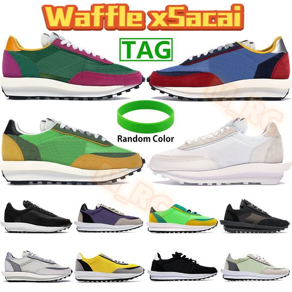

ld waffle xsacai running shoes black white nylon blue green multi gold yellow red purple fashion men women sports sneakers vantage trainers