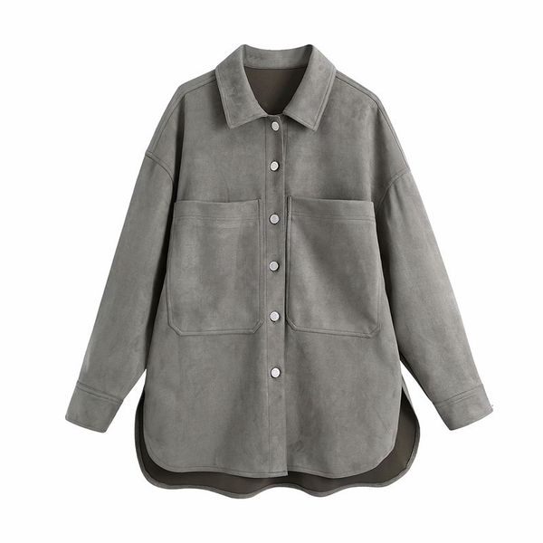 

women's blouses & shirts fashion simple casual suede texture effect shirt size xs-l 4j80, White