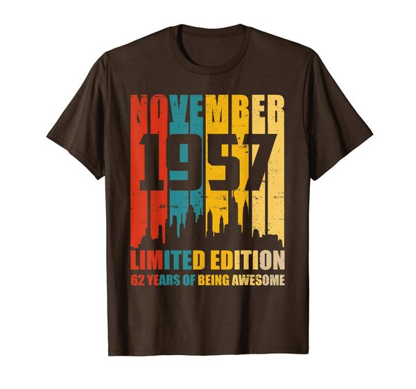 

awesome since november 1957 vintage 62nd birthday t-shirts, White;black
