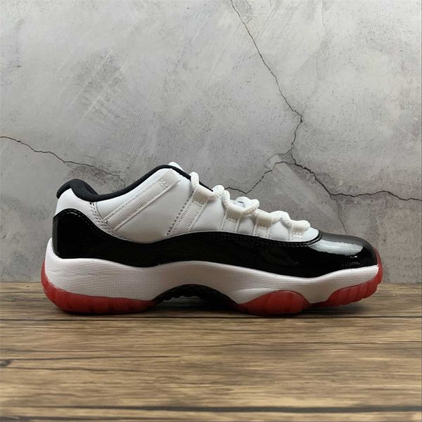 

bred 11 11s low basketball shoes xi white black red sports sneakers ship with