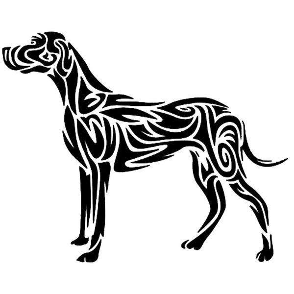 

13.7*11cm tribal dog car stickers art pattern vinyl decal car styling bumper accessories black/silver
