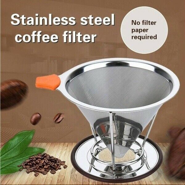 

coffee filters stainless steel paperless pour over reusable cone dripper filter