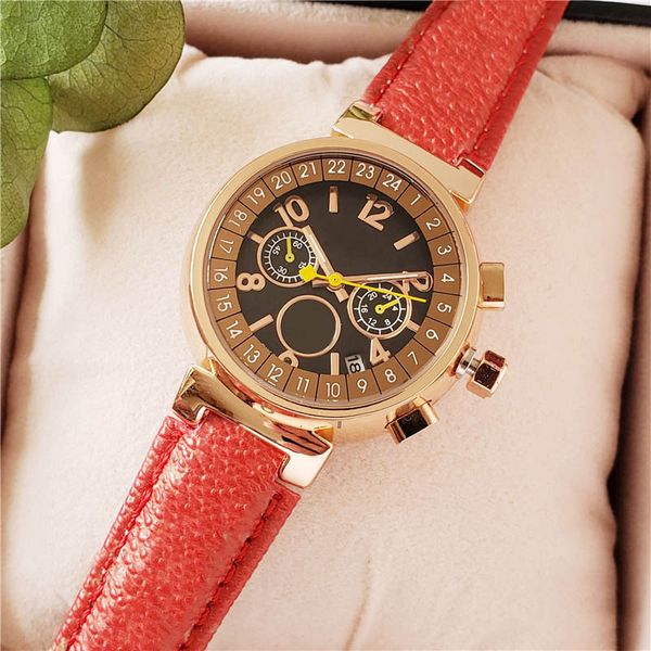 

lady watches designer simplicity digital dial leather fashion casual watch women rose gold gift, Slivery;brown