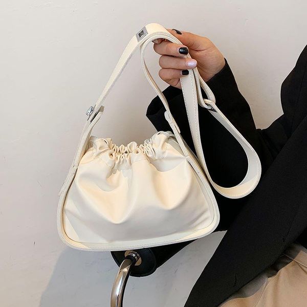 

evening bags pleated design solid shoulder for women 2021 summer pu leather casual handbags fashion female crossbody bag