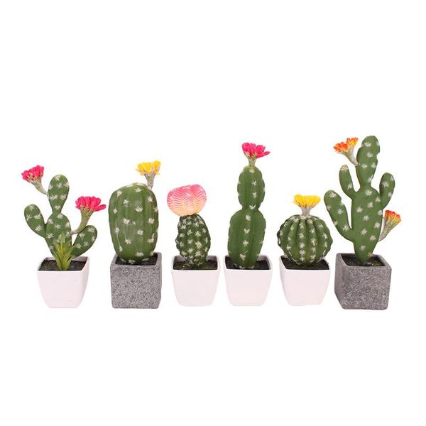 

decorative flowers & wreaths artificial plastic cactus succulents prickly pear potted plant no pot eco-friendly simulation home office deskt