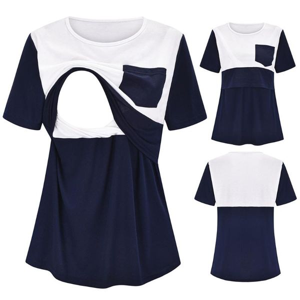 

women's t-shirt women casual short sleeve o-neck nursing for breastfeeding zwangerschaps kleding pregnancy t shirt maternity, White