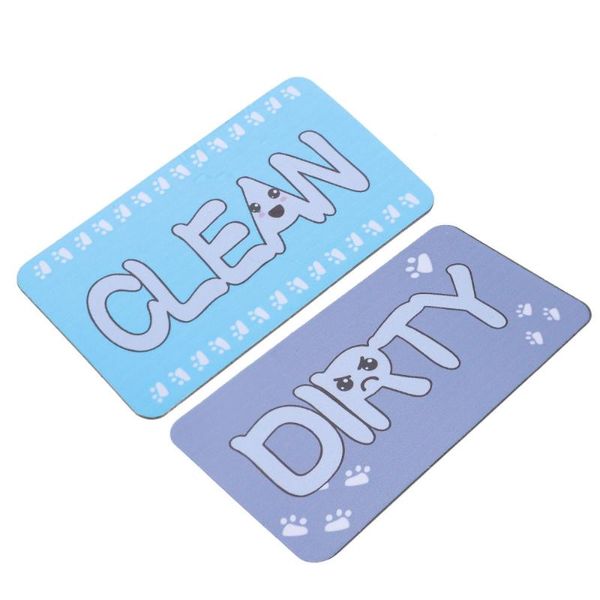 

aprons dishwasher magnetic dual-sided sign kitchen dish washer cleaning indicator