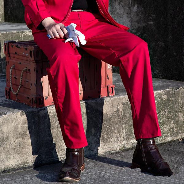 

men's pants work loose summer wear-resistant overalls cargo men red military style casual pantalones, Black