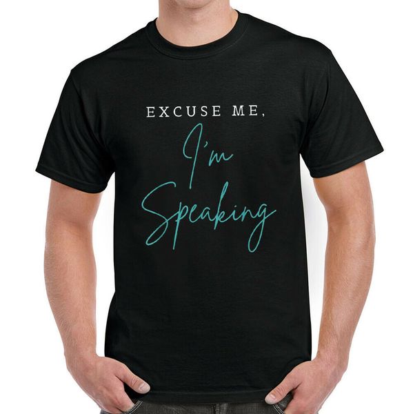 

excuse me i'm speaking funny biden harris t-shirt, White;black
