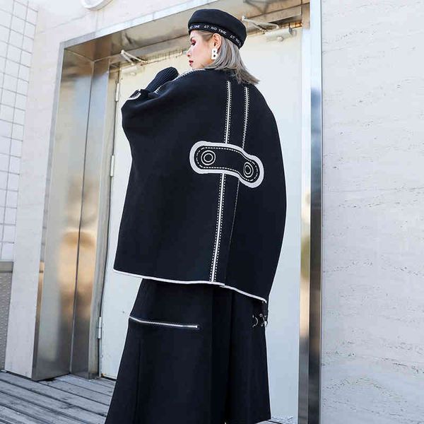 

women's knits & tees [eam] both side wear big size knitting sweater turtleneck long sleeve women pullovers fashion autumn winter 2022 1, White