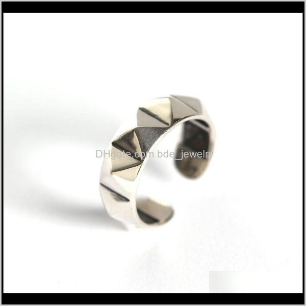 

band jewelry design 925 sterling vintage jewelry antique sier pyramid minimalism hand-made designer womens adjustable rings open drop delive, Silver