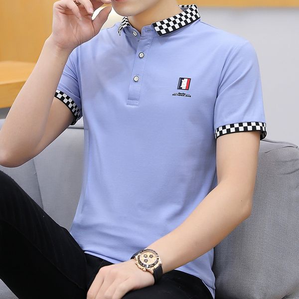 

men's t-shirts short-sleeved t-shirt summer korean fashion bottom shirt men striped slim fit s 5ppg, White;black