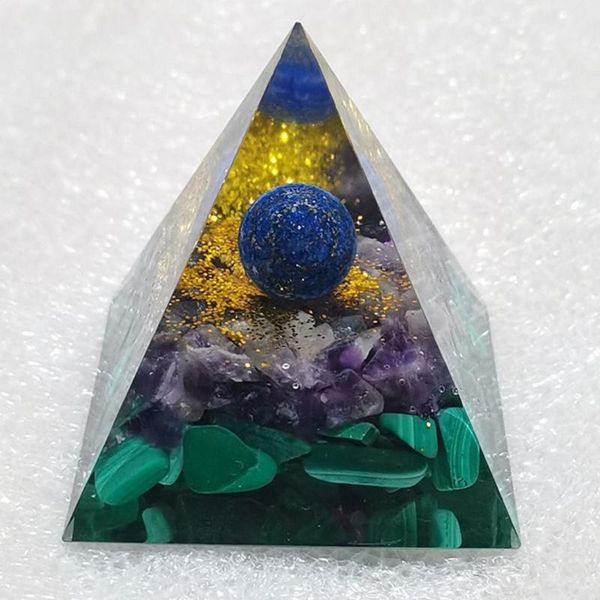 

decorative objects & figurines 60mm handmade lapis lazuli sphere orgone pyramid amethyst malachite crystal healing orgonite