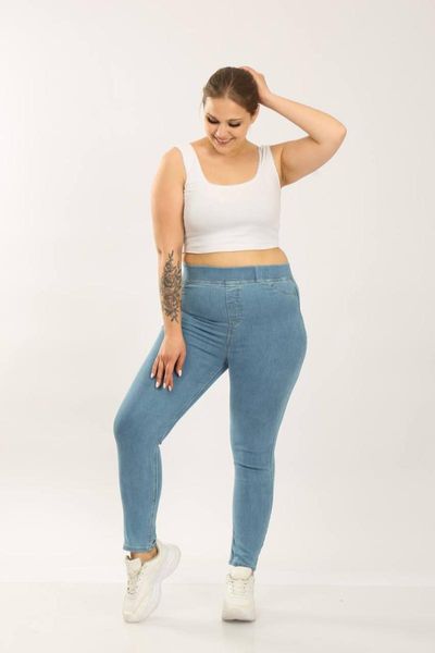 

women's jeans diaves plus size woman summer fashion high elastic waist skinny denim turkish quality, Blue